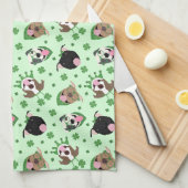 Happy St Patricks Day Pit Bull Dogs Theedoek (Quarter Fold)