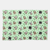 Happy St Patricks Day Pit Bull Dogs Theedoek (Horizontaal)