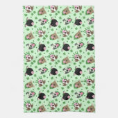 Happy St Patricks Day Pit Bull Dogs Theedoek (Verticaal)