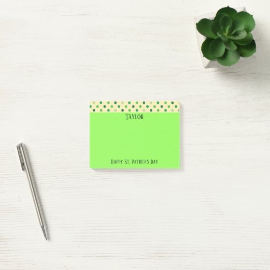 Happy St. Patrick's Day Polka Dots Post-it® Notes (Kantoor)