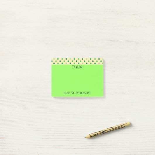 Happy St. Patrick's Day Polka Dots Post-it® Notes (Op bureau)