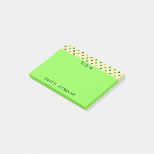 Happy St. Patrick's Day Polka Dots Post-it® Notes (Schuin)