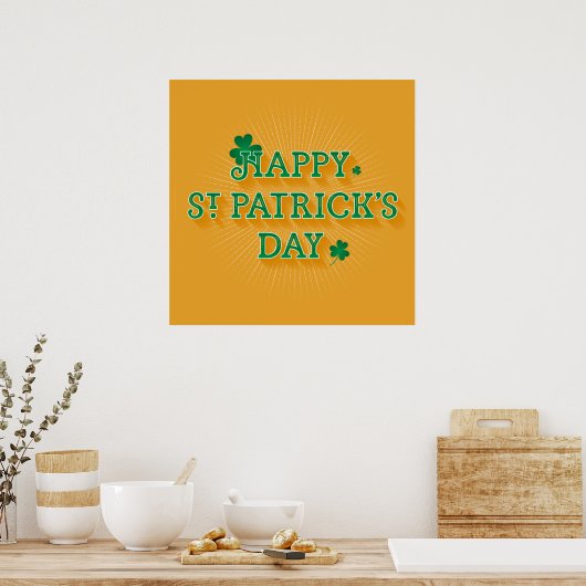 Happy St. Patrick's Day Poster 24x24 (Keuken)