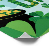Happy St. Patrick's Day Poster Shamrocks Gold (Hoek)