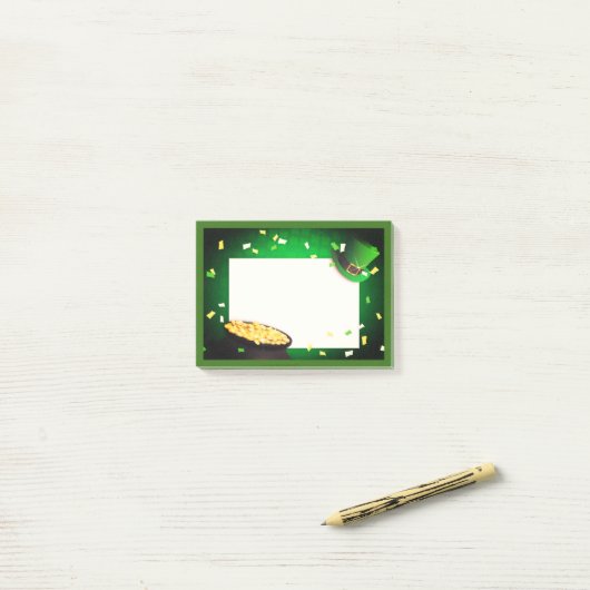 Happy St Patrick's Day Pot of Gold Green Luck Post-it® Notes (Op bureau)