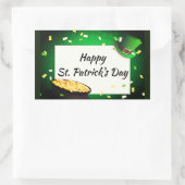 Happy St Patrick's Day Pot of Gold Green Luck Rechthoekige Sticker (Tas)