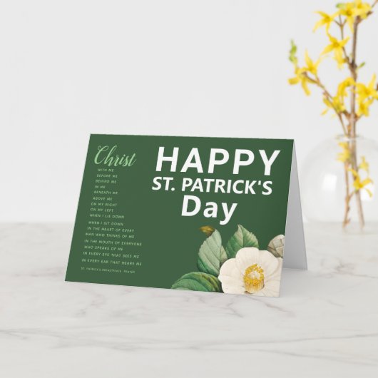 Happy St. Patrick's Day Prayer Kaart (Gele Bloem)
