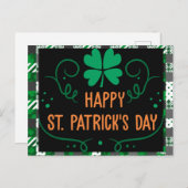 Happy St Patricks Day Pset Green Shamrock Briefkaart (Voorkant / Achterkant)