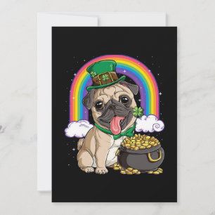 Happy St. Patrick's Day Pug wenskaart Kaart