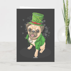 Happy St. Patrick's Day Pug wenskaart Kaart