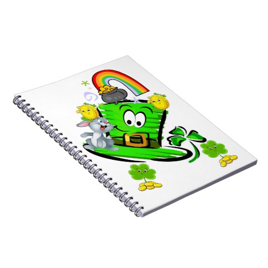 Happy St. Patrick's Day Rabbit Notebook Notitieboek (Rechterzijde)