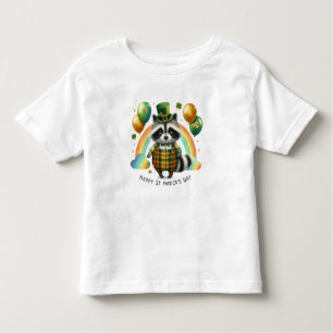 Happy St. Patrick's Day Raccoon Kinder Shirts