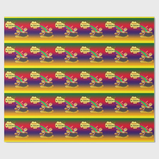 Happy St. Patrick's Day Rainbow Cadeaupapier (Vlak)
