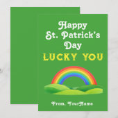Happy St. Patrick's Day Rainbow Greeting Card Kaart (Voorkant / Achterkant)