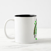 Happy St Patrick's Day Rainbow Leopard Print Shamr Tweekleurige Koffiemok (Links)