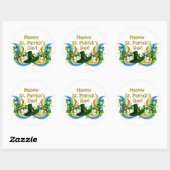 Happy St. Patrick's Day Rainbow Shamrocks Clovers Ronde Sticker (Vel)