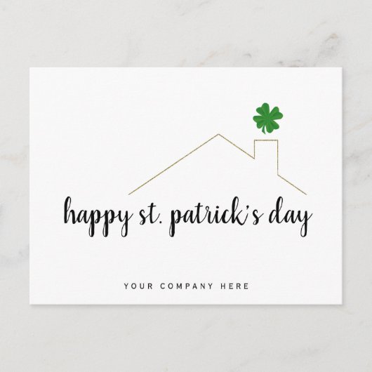 Happy St. Patrick's Day Real Estate Farming Briefkaart (Voorkant)