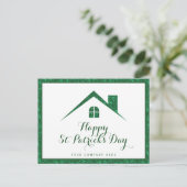 Happy St. Patrick's Day Real Estate House Briefkaart (Staand voorkant)