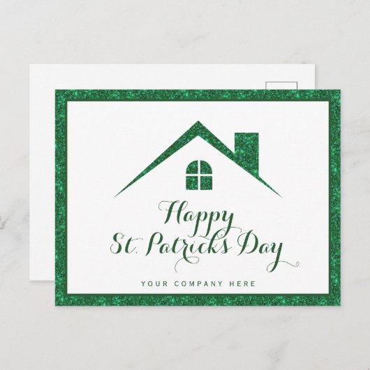Happy St. Patrick's Day Real Estate House Briefkaart (Voorkant / Achterkant)