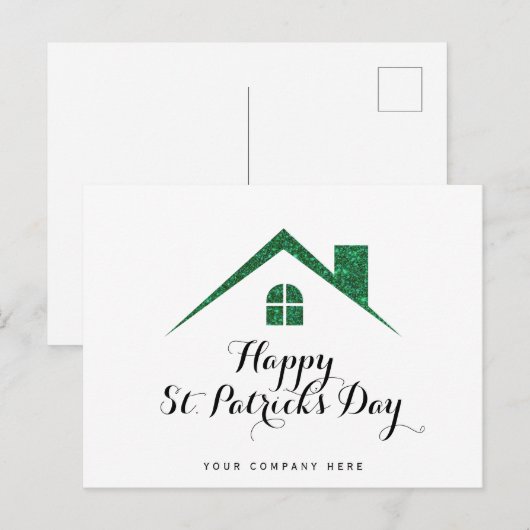 Happy St. Patrick's Day Real Estate House Briefkaart (Voorkant / Achterkant)