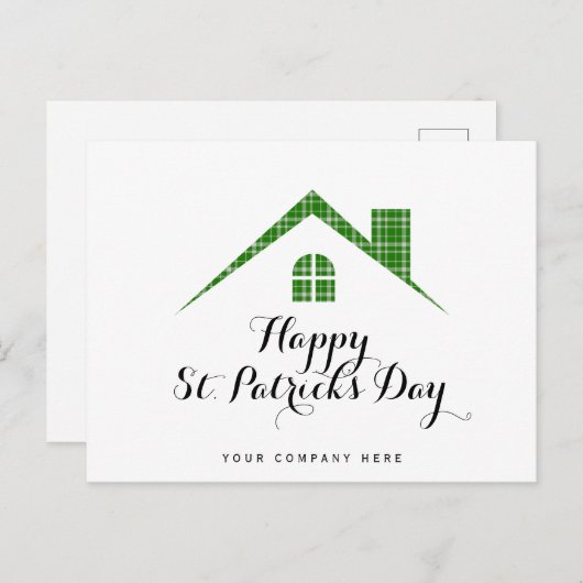 Happy St. Patrick's Day Real Estate House Briefkaart (Voorkant / Achterkant)