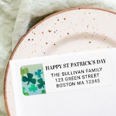Happy St Patrick's Day Retouradres Etiket