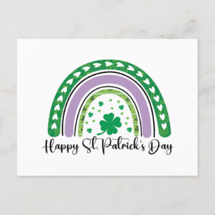 Happy St Patrick's Day Retro Shamrock Rainbow Briefkaart