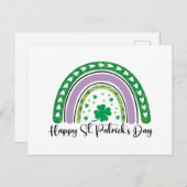 Happy St Patrick's Day Retro Shamrock Rainbow Briefkaart (Voorkant / Achterkant)