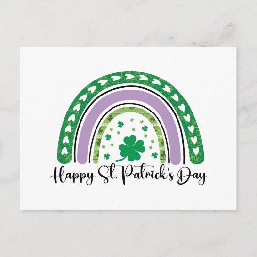 Happy St Patrick's Day Retro Shamrock Rainbow Briefkaart (Voorkant)
