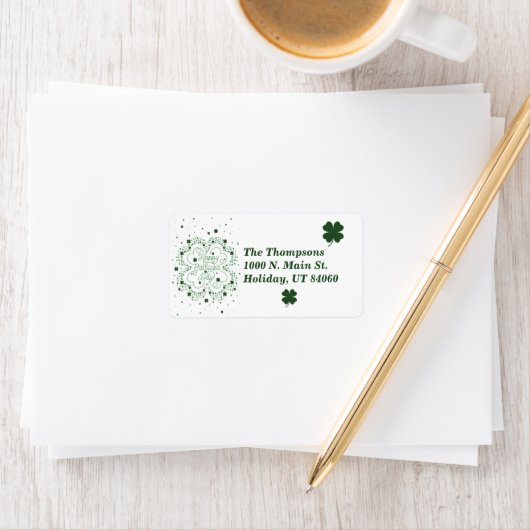 Happy St. Patrick's Day Return Mailing Labels (Insitu)