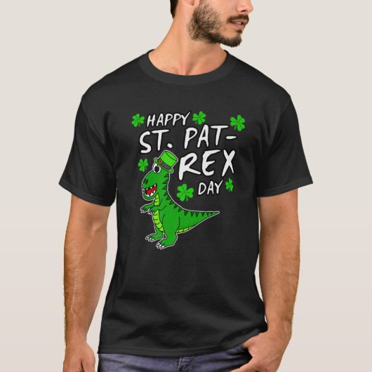 Happy St. Patrick's Day Rex Dinosaur St. Paddy's D T-shirt (Voorkant)
