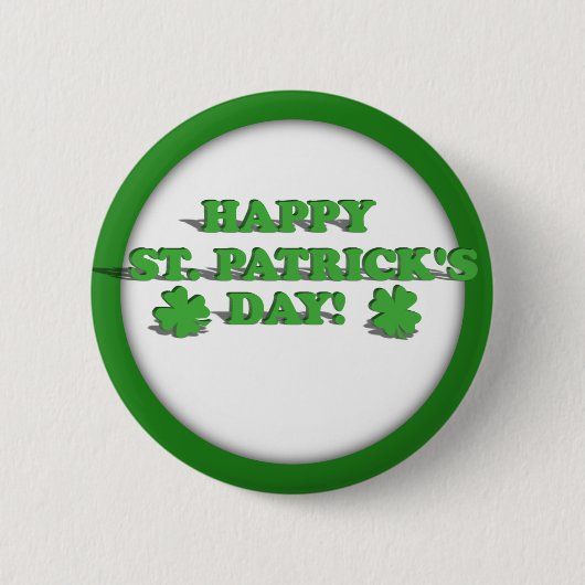 HAPPY ST PATRICKS DAY RONDE BUTTON 5,7 CM (Voorkant)