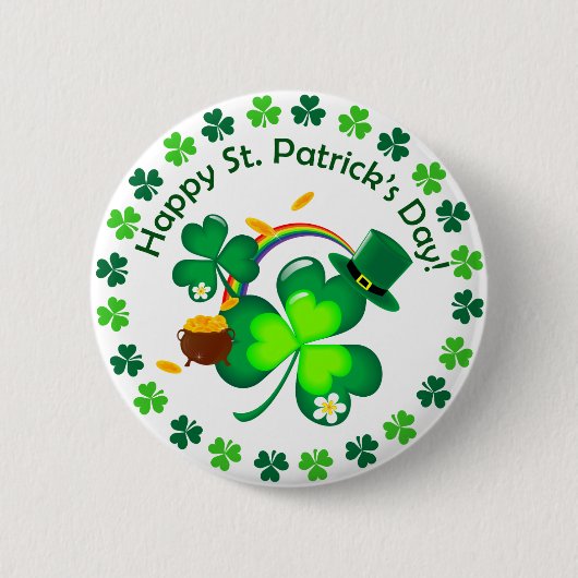 Happy St. Patrick's Day Ronde Button 5,7 Cm (Voorkant)