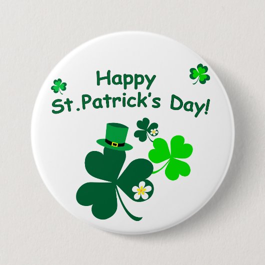 Happy St. Patrick's Day Ronde Button 7,6 Cm (Voorkant)