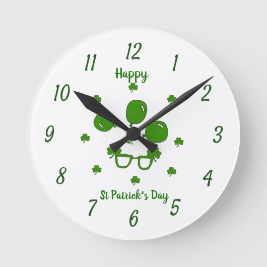 Happy St Patrick's Day Ronde Klok (Voorkant)
