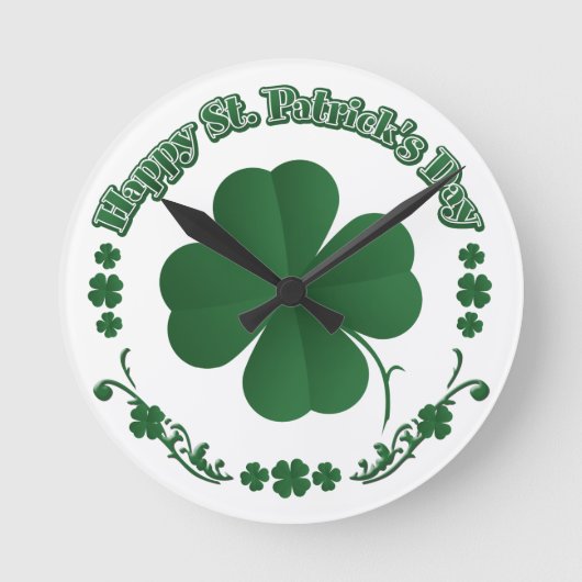 Happy St. Patrick's Day Ronde Klok (Voorkant)