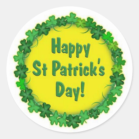 Happy St Patrick's Day Ronde Sticker (Voorkant)