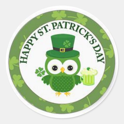 Happy St Patrick's Day Ronde Sticker (Voorkant)