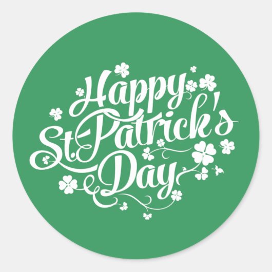 Happy St. Patrick's Day Ronde Sticker (Voorkant)