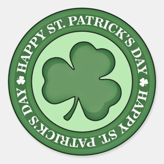 Happy St. Patricks Day Ronde Sticker (Voorkant)