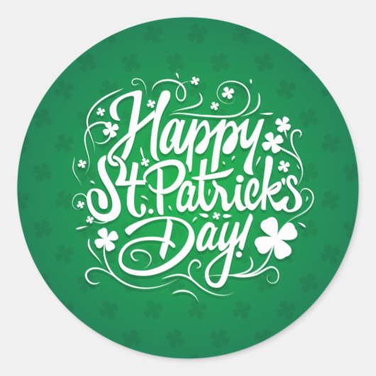 Happy St. Patrick's Day Ronde Sticker (Voorkant)