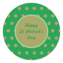 Happy St. Patrick's Day Ronde Stickers (Groen)