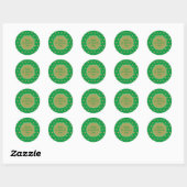 Happy St. Patrick's Day Ronde Stickers (Groen) (Vel)