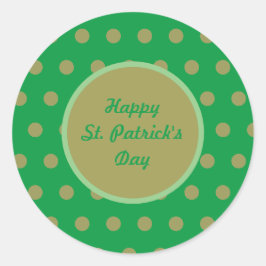 Happy St. Patrick's Day Ronde Stickers (Groen)