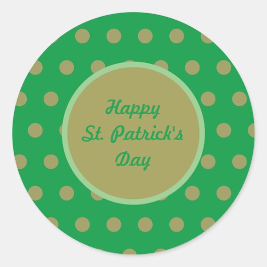 Happy St. Patrick's Day Ronde Stickers (Groen) (Voorkant)