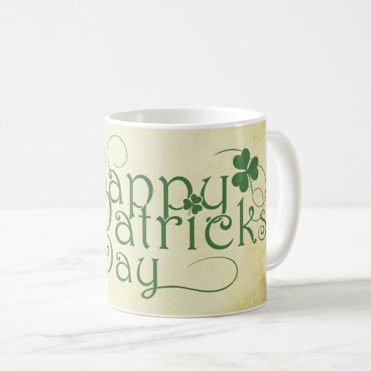 Happy St. Patrick's Day Rustic Koffiemok (Voorkant rechts)