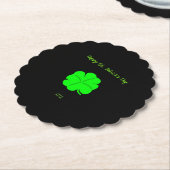 Happy St. Patrick's Day Scalloped Rond Onderzetter (Gekanteld)