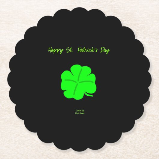 Happy St. Patrick's Day Scalloped Rond Onderzetter (Voorkant)