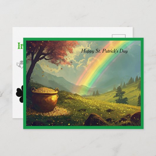 Happy St. Patrick's Day scene Feestdagenkaart (Voorkant / Achterkant)