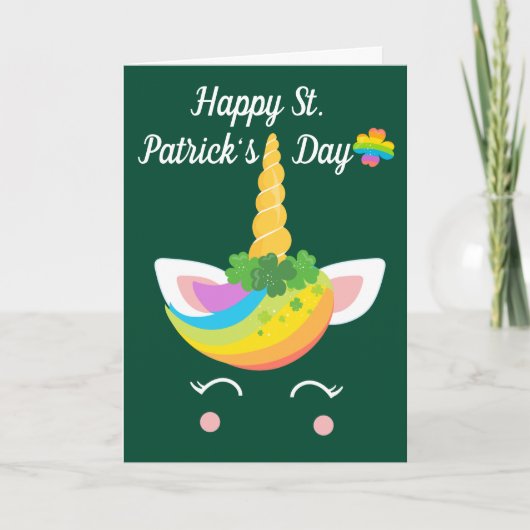 Happy St. Patricks Day Schattigee Eenhoorn Kaart (Voorkant)